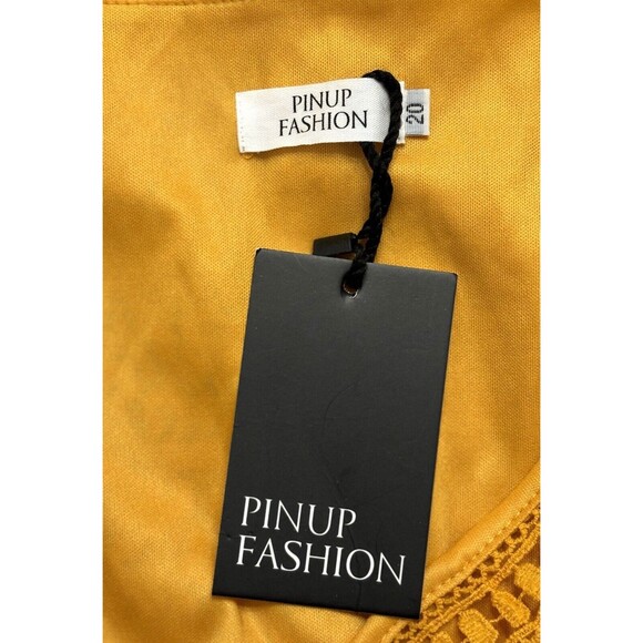 Womens Boho Maxi Floral Lace Boho Party Dress V Neck Flowy Long‎ Yellow Size 20 - Picture 13 of 16